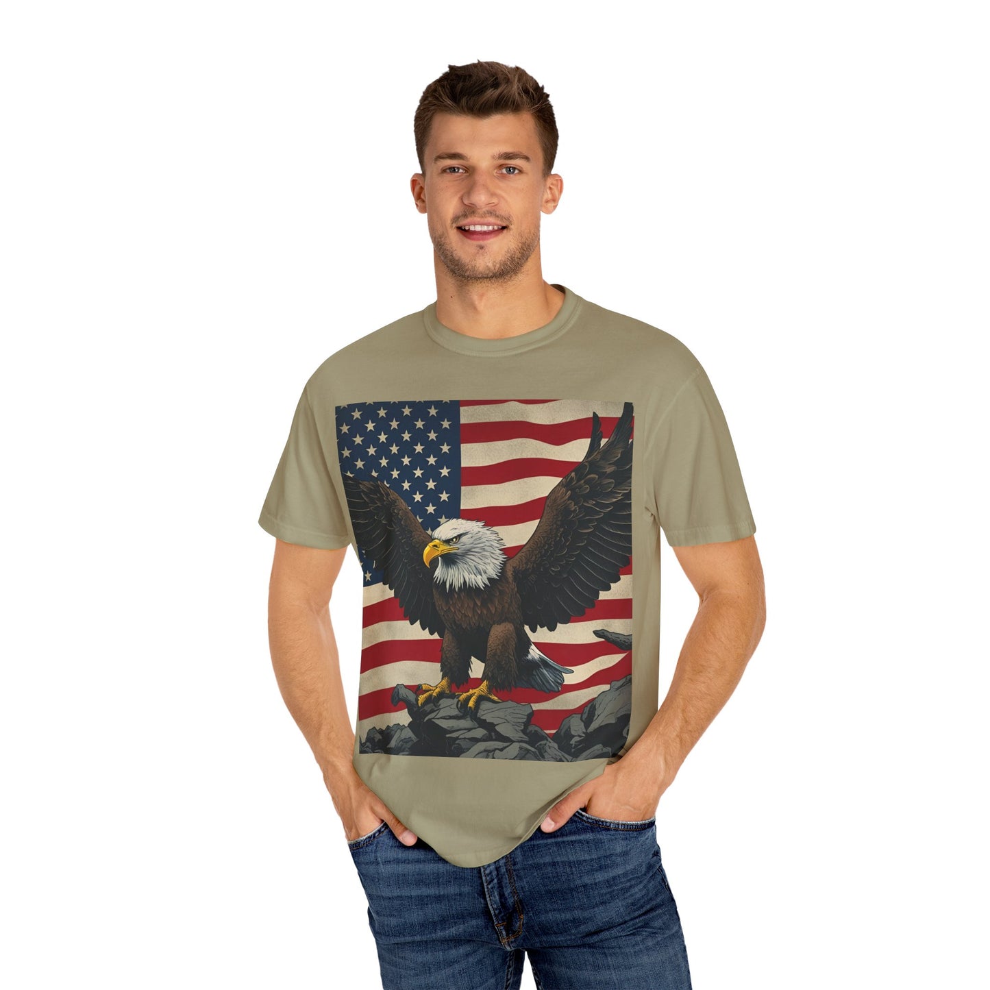 Patriotic Eagle T-Shirt | Unisex Garment-Dyed Tee | American Pride | 4th of July | Casual Wear | Gifts for Him/Her