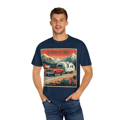 Classic Truck & Trailer RV Travel T-Shirt - The Spirit of Travel Graphic Tee, Adventure Shirt, Road Trip Apparel, Gift for Travelers, Camping Clothing