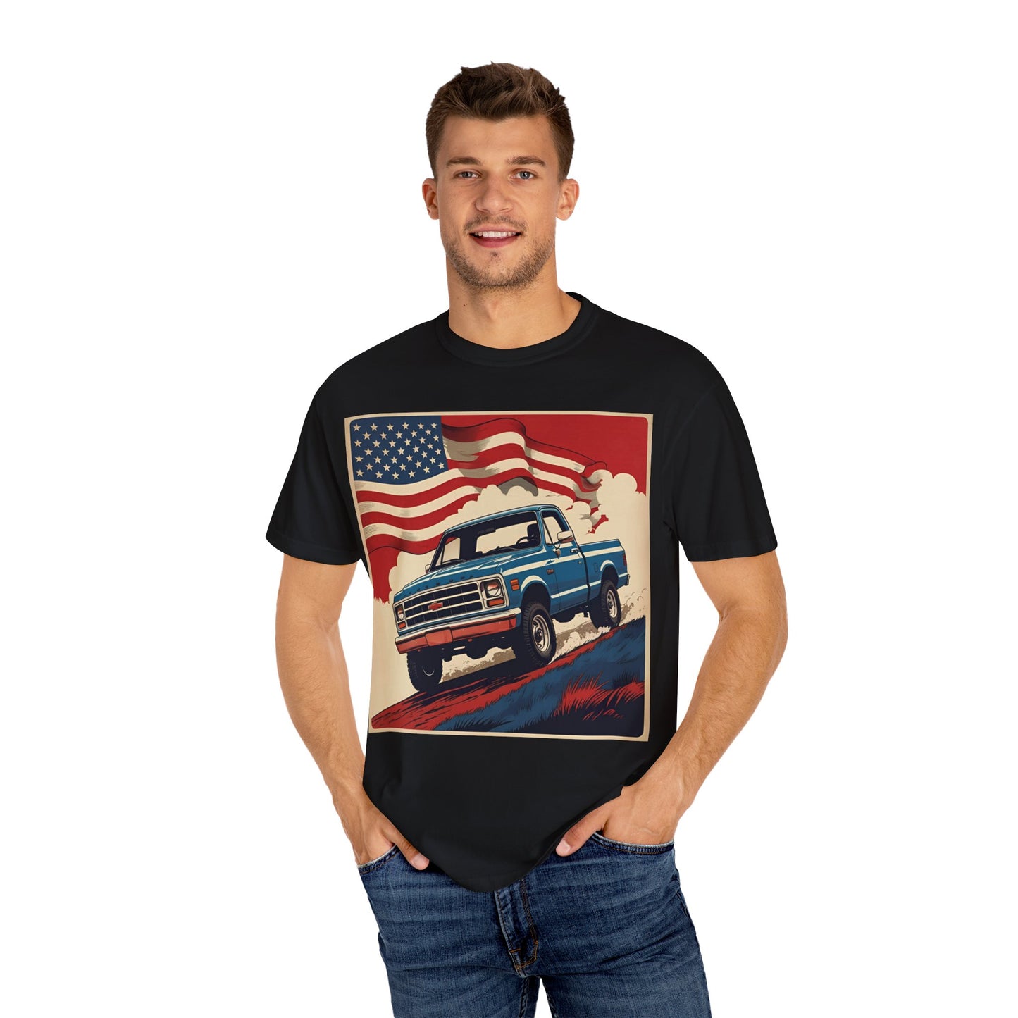 Classic American Pickup T-Shirt | Patriotic Gift, Unisex Tee, Road Trip Apparel, 4th of July Outfit, Truck Lover Shirt