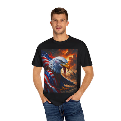 Patriotic Eagle T-Shirt | Unisex Garment-Dyed Tee, American Pride Shirt, 4th of July Outfit, Memorial Day Gift, Vintage Style Apparel