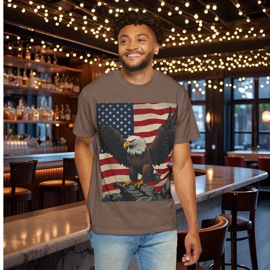 Patriotic Eagle T-Shirt | Unisex Garment-Dyed Tee | American Pride | 4th of July | Casual Wear | Gifts for Him/Her
