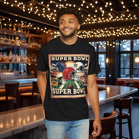 Super Bowl Vintage Graphic T-Shirt, Unisex Football Tee, Sport Game Day Shirt, Gift for Fans, Casual Wear
