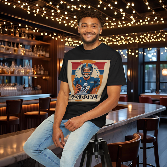 Super Bowl Graphic T-Shirt, Custom Sports Tee, Unisex Fan Apparel, Game Day Shirt, Athletic Gift, Football Lover's Style