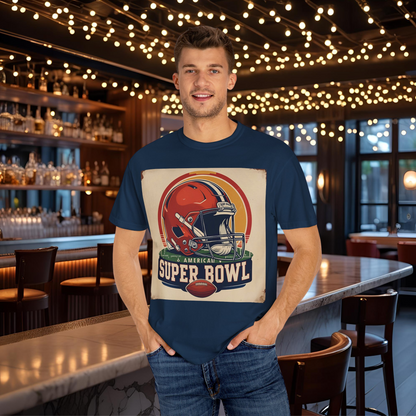 Super Bowl Vintage Helmet T-Shirt | Unisex Sports Tee for Game Day, Football Fan Gift, Tailgate, Casual Wear