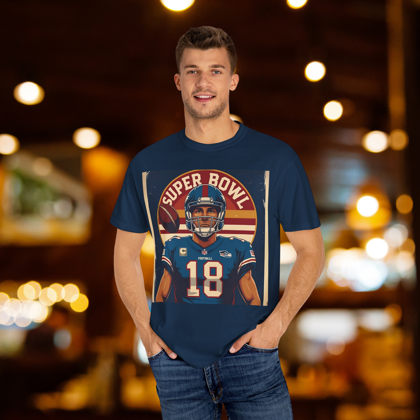 Super Bowl Vintage Graphic Tee, Unisex T-Shirt for Football Fans, Game Day Apparel, Sports Gift, Casual Wear