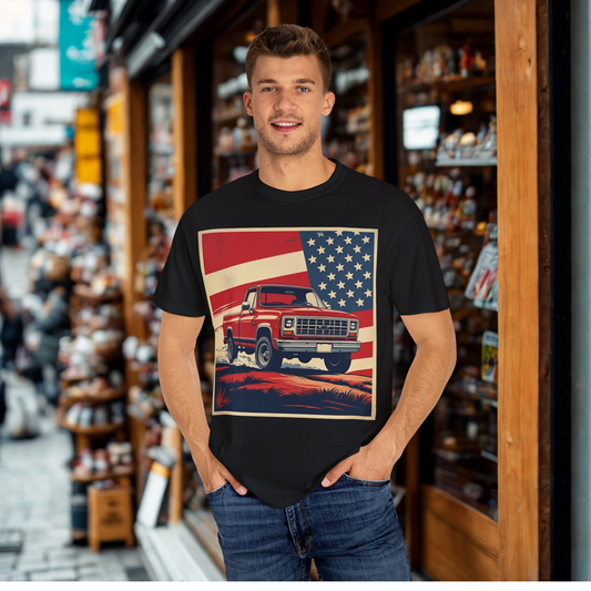 Classic American Pickup T-Shirt | Patriotic Gift, Unisex Tee, Road Trip Apparel, 4th of July Outfit, Truck Lover Shirt