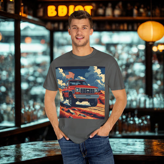 Classic American Pickup T-Shirt | Patriotic Gift, Unisex Tee, Road Trip Apparel, 4th of July Outfit, Truck Lover Shirt