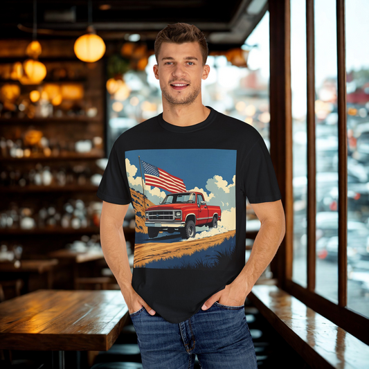 Classic American Pickup T-Shirt | Patriotic Gift, Unisex Tee, Road Trip Apparel, 4th of July Outfit, Truck Lover Shirt