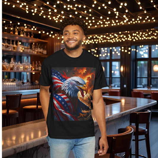 Patriotic Eagle T-Shirt | Unisex Garment-Dyed Tee, American Pride Shirt, 4th of July Outfit, Memorial Day Gift, Vintage Style Apparel