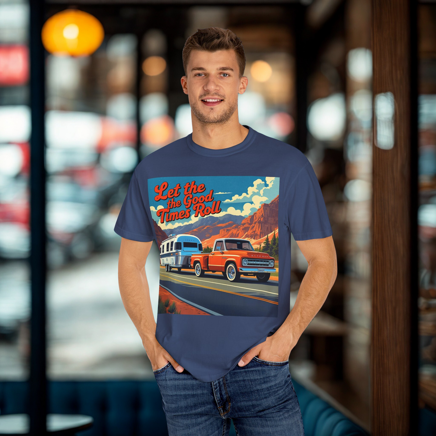 Classic Truck & Trailer RV Travel T-Shirt - The Spirit of Travel Graphic Tee, Adventure Shirt, Road Trip Apparel, Gift for Travelers, Camping Clothing