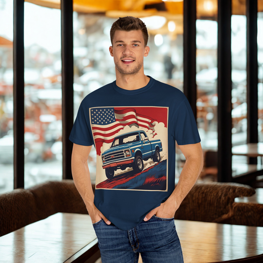 Classic American Pickup T-Shirt | Patriotic Gift, Unisex Tee, Road Trip Apparel, 4th of July Outfit, Truck Lover Shirt