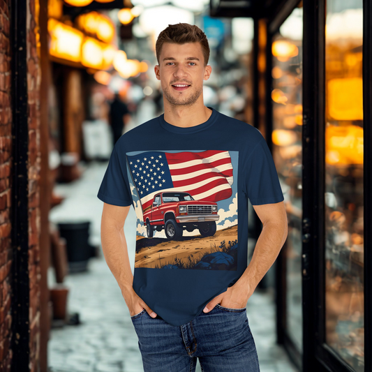 Classic American Pickup T-Shirt | Patriotic Gift, Unisex Tee, Road Trip Apparel, 4th of July Outfit, Truck Lover Shirt